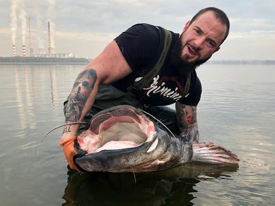 В Польше рыбак поймал сома весом более 100 кг