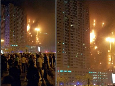 В Сети обнародовали видео горящих в ОАЭ небоскребов (видео)