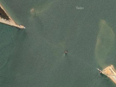 Строительство моста через Керченский пролив: кадры со спутника