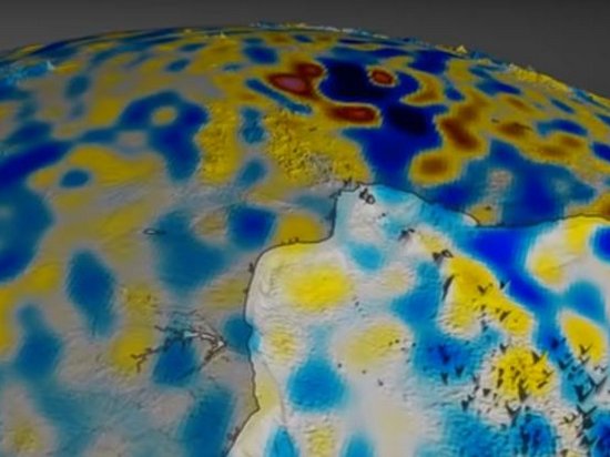 Ученые показали на видеоролике карту аномалий магнитного поля планеты