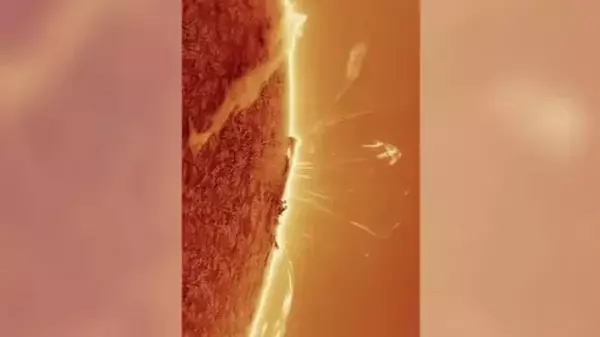 Астрофотограф сделал потрясающие снимки крупным планом извержения плазмы на Солнце (фото)