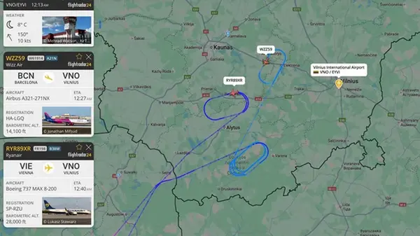 В Вильнюсе аэропорт прекратил работу из-за воздушных шаров