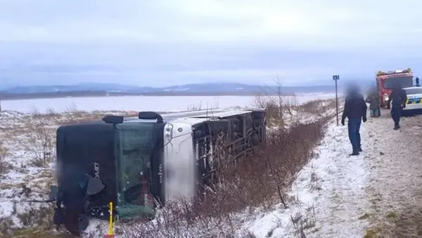 На Прикарпатье перевернулся автобус: есть погибший, 16 человек пострадали
