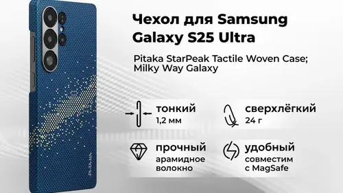 Продукция Pitaka: защитный чехол, совместимый с Samsung S25 Ultra