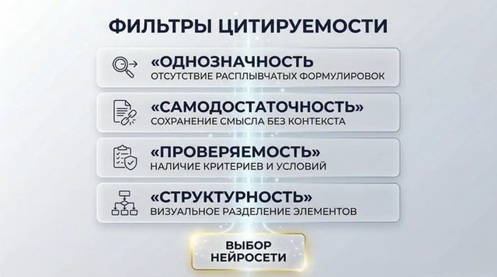 Инфографика о критериях цитируемости ИИ