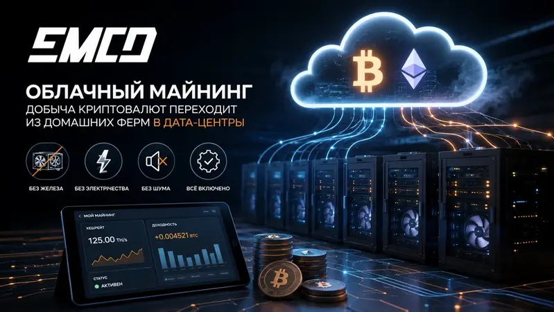 Облачный майнинг: как добыча криптовалют переходит из домашних ферм в дата-центры