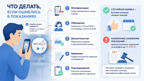 Что делать, если ошиблись в показаниях