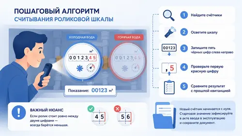 Пошаговый алгоритм считывания роликовой шкалы
