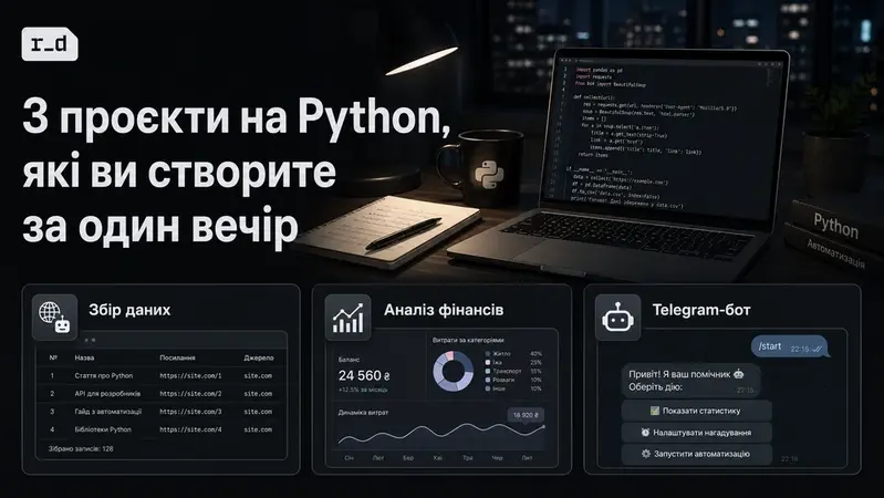 3 проєкти на Python, які ви створите за один вечір