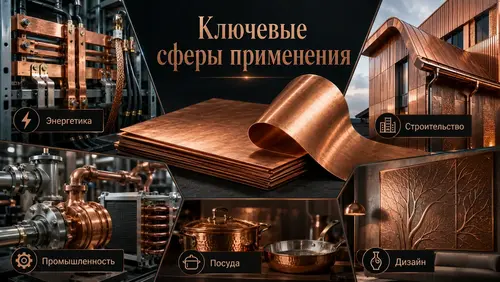 Ключевые сферы применения листовой меди