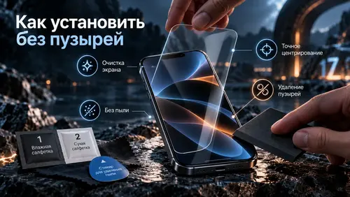 Как правильно установить защитное стекло без пузырей