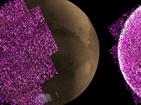 Солнечная буря вызвала гигантское сияние на Марсе