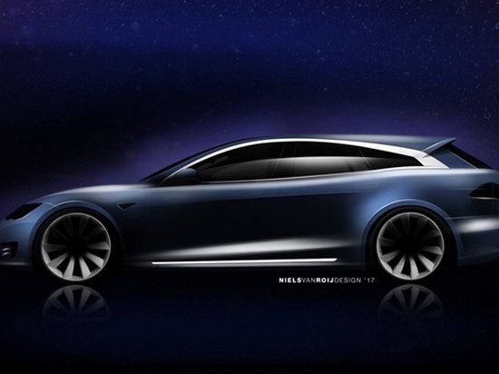 Раскрыта внешность универсала на базе Tesla Model S (фото)